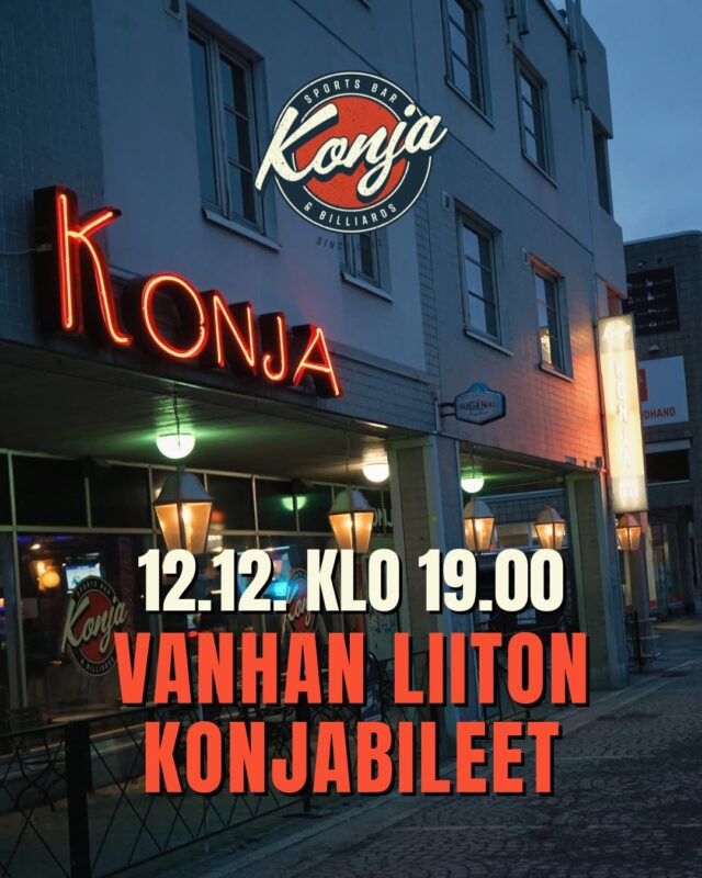 BOOMSHAKALAKA 💥
VANHAN LIITON KONJABILEET – 12.12. klo 19 alkaen 🔥

Tervetuloa juhlistamaan legendaarista Konjaa – hohdokkaita hetkiä, hulvattomia muistoja ja ennen kaikkea vanhaa kunnon meininkiä!

Illan aikana entiset baarimikot tarjoilevat ohjelmaa Konjan tyyliin: alapäähuumorista aina Dildobingoon asti. Illan kruunaa Suomen Bruce Dickinsoniksikin tituleerattu Erkki Seppänen, joka on esiintynyt Konjassa jo “vanhaan hyvään aikaan”. Luvassa on täysveristä rockia – Suomirockista aina kansainvälisiin legendoihin saakka.

Lämpimästi tervetuloa mukaan! 😘

@mia.kuusniemi @dollar_ssingh @arppa67